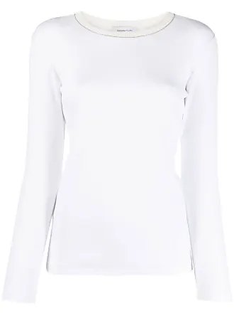 AK MC Women's long-sleeved cotton/cashmere top in navy - Alexander