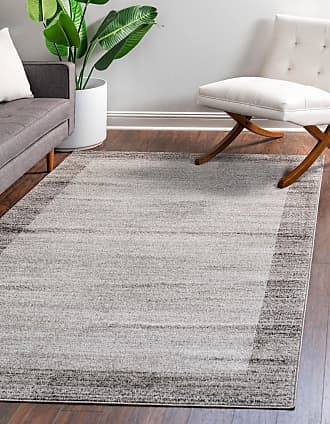 5' 0 x 8' 0 Unique Loom Helios Collection Modern Distressed Striped Gray Area Rug 