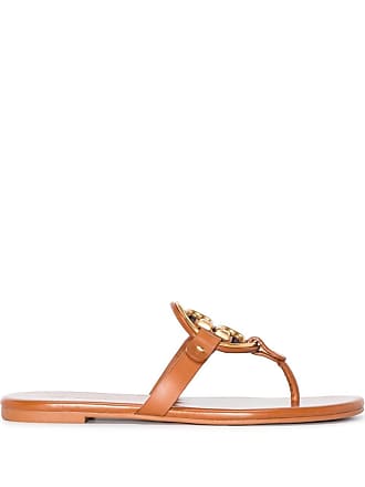 Leather sandals Tory Burch Brown size 7 US in Leather - 24979232