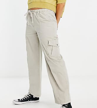 Mode Pantalons Pantalons taille basse Only Pantalon taille basse brun style d\u00e9contract\u00e9 