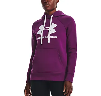 Under Armour Rival Antler Graphic Long-Sleeve Hoodie for Ladies -  Concrete/White - XS