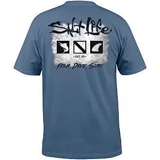 Salt Life Mens Bite Short Sleeve Performance Woven Button Down Shirt, Airy  Blue, XX-Large US