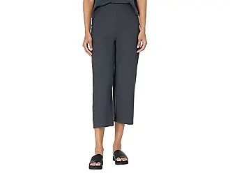 Eileen Fisher Slim Ankle Pants in Washable Stretch Crepe Graphite