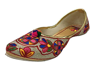 Schoenen damesschoenen Instappers Juttis en mojaris platte damesschoenen. Indiase schoenen Bruidsmode trouwschoenen Strass Pakistaanse Khussa Punjabi Jutti witte parel Khussa 