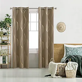 Faux Linen 100% Total Blackout Curtains - Insulated Energy-Efficient for  Winter | 2 Deconovo Panels
