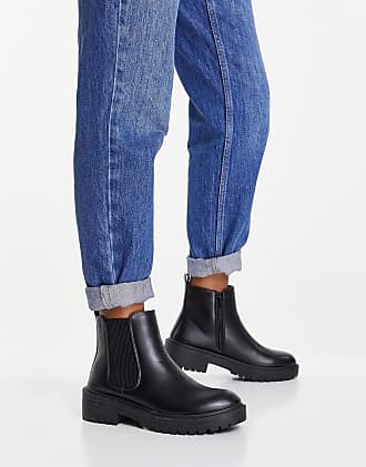 new look flat chelsea boots in black