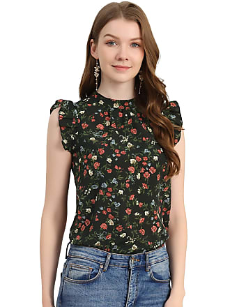 Sanyyanlsy Womens Casual Floral Print Ruched Half-Sleeved Blouse Vest O-Neck Ladies Long Shirt Tank Tops Layed T-Shirt 