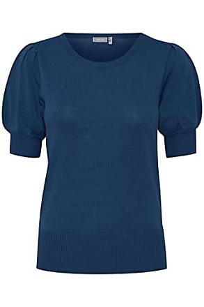 COS Kurzarmpullover blau-goldfarben meliert Casual-Look Mode Pullover Kurzarmpullover 