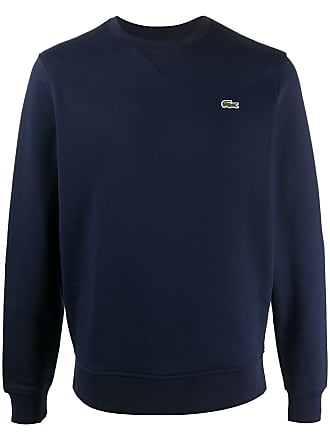 Lacoste logo-patch crew neck sweatshirt - men - Cotton/Polyester - 3 - Blue