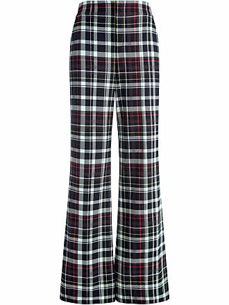 Alice & Olivia Dylan wide plaid leg trousers - women - Polyester - 6 - Black