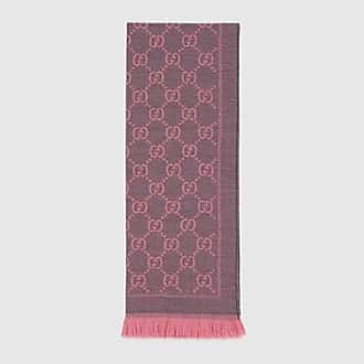 Gucci Vintage - GG Web Wool Scarf - Brown Red - Wool and Silk