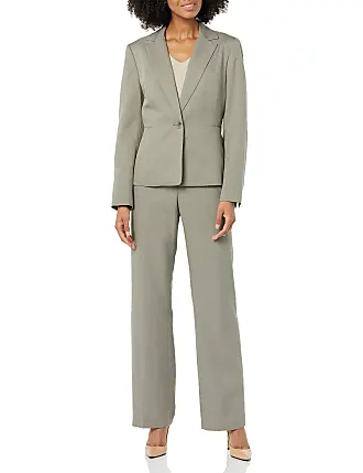  Le Suit Women's Plus Size Jacket/Pant Suit, Medium Grey, 14W :  Clothing, Shoes & Jewelry