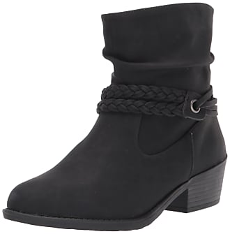 Easy Street Womens Shire Braid Bootie Ankle Boot, Black Burnished, 5.5