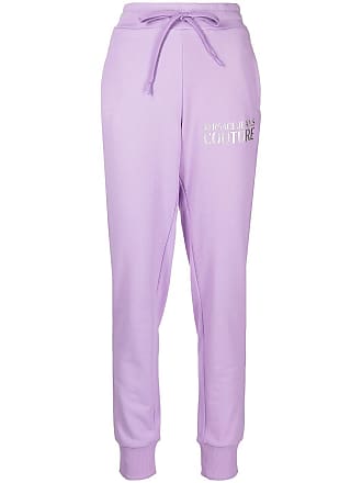 Versace Jeans Couture logo-print track pants - women - Cotton - L - Purple