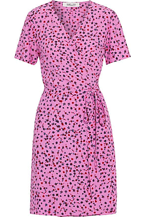 Diane Von Fürstenberg Diane Von Furstenberg Woman Saville Striped Crepe De Chine Mini Wrap Dress Pink Size XS