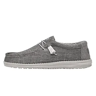 Hey Dude Men's Wally Linen Natural Grey Size 6 | Men’s Shoes | Men's Lace  Up Loafers | Comfortable & Light-Weight