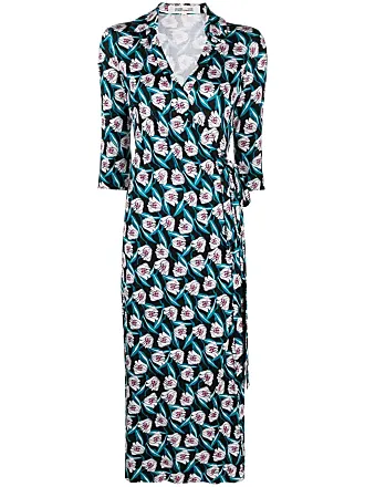 Diane von Furstenberg Abigail Silk-blend Maxi Wrap Dress in Blue