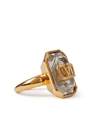 Valentino Garavani, V-logo Ring, Womens, Yellow Gold