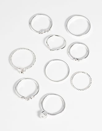 Silver Stone & Band Mix Ring Pack - Lovisa