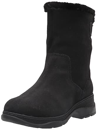 Clarks Womens Aveleigh Pull Warmlined Waterproof Fashion Boot, Black Waxy Suede, 9.5