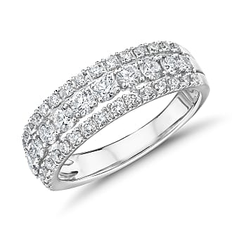 Blue Nile Triple Row Diamond Fashion Ring in 14k White Gold (1 ct. tw.)