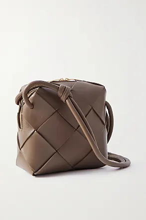 Bottega Veneta Camera Mini Intrecciato Leather Shoulder Bag - Cream - One Size