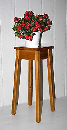 Massivholz Beistelltisch weiß 60cm Höhe Blumentisch Blumenhocker Telefontisch