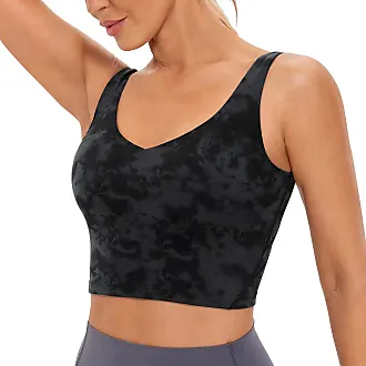 CRZ YOGA Womens Butterluxe Strappy High Neck Longline Sports Bra - Padded  Criss Cross Back Workout Sports Bras Crop Tank Top Black X-Small : :  Clothing, Shoes & Accessories