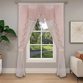 Sheer Priscilla Panel Pair with Attached Valance –