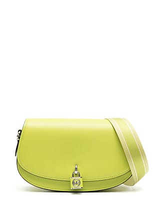 Michael Kors Joan Messenger Bag Small Green in Leather with Gold