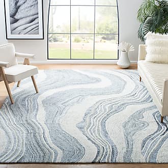 Safavieh Fifth Avenue Collection 6 x 6 Square Grey/Ivory FTV121F Handmade Modern Abstract Premium New Zealand Wool Living Room Dining Bedroom Area Rug