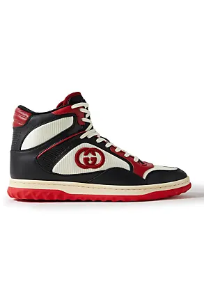 Gucci High Top Sneakers GG Imprime Size 8.5 G Black Leather 224778 US 9.5