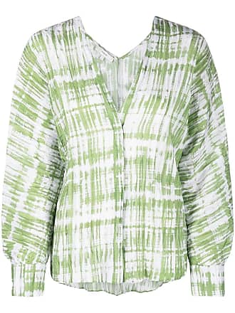 Vince tie-dye long-sleeve silk blouse - women - Silk - L - Green