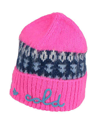 Barrie Beanie Hat In Cashmere With A Monogram Motif in Pink