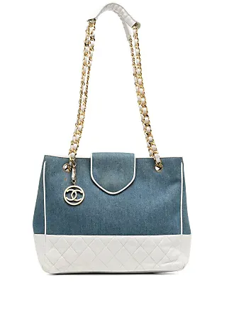 Pre-owned Chanel 1997 Cc Two-way Denim Vanity Bag In Blue