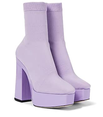 ladies purple leather ankle boots