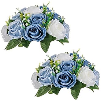 10 PCS Rose Artificial Flowers, Blue Silk Roses with Stems Realistic Fake  Rose Flower Bouquets for Wedding Arrangement Centerpieces Party Home Table  Decorations 