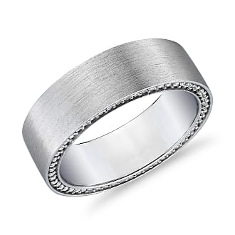 Blue Nile Matte Diamond Profile Wedding Band in 14k White Gold (7mm)