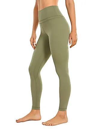 CRZ YOGA Thick Light-Fleece Capri Leggings for Women 21'' - High Waisted  Warm Cropped Gym Workout Leggings Tummy Control Olive Leopard Grain X-Small  at  Women's Clothing store