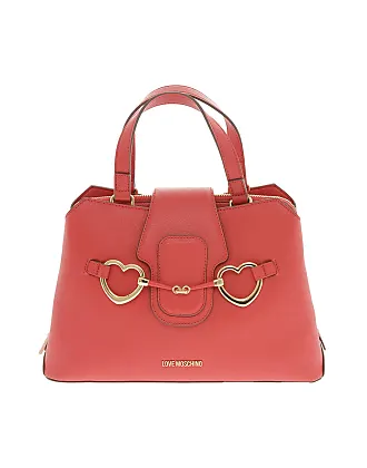 LOVE MOSCHINO Borsa donna rosso love moschino con tracolla e applicazione  lucchetto oro frontale 