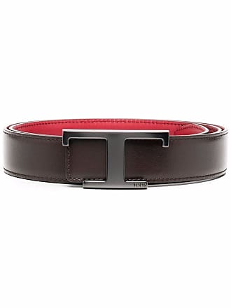 T logo-buckle leather belt