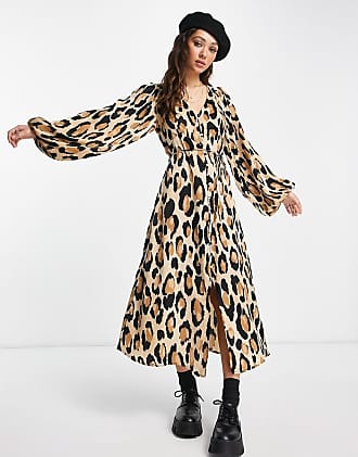 topshop printed button midi dress