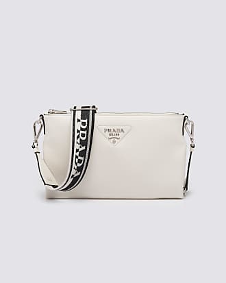 White Prada Emblème Saffiano Shoulder Bag