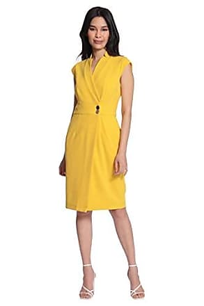 Maggy London Womens Sheath Dress, Primrose Yellow, 16