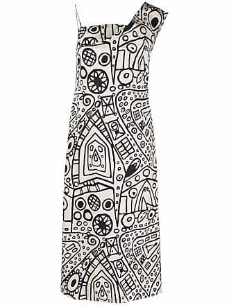 Colville graphic-print one-shoulder dress - women - Viscose - 40 - White