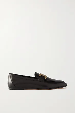 Tod#39;s logo-plaque leather loafers - Neutrals