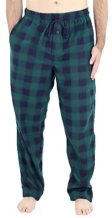 Green Buffalo Plaid Pajama Pants Men's Lounge Pants Light with Drawstring  and Pockets