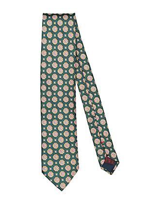 Tie Cravate slim vert olive avec Blanc & Bleu Motif Floral Qualité Coton T6013 