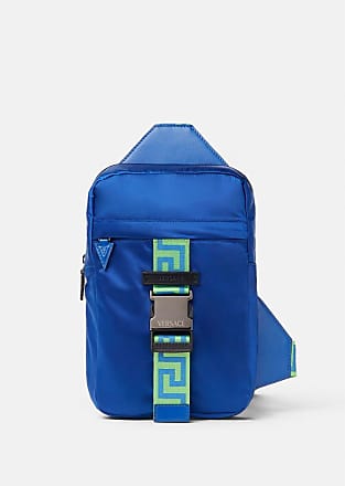 Versace Greca Single Strap Backpack, male, blue+green, one size