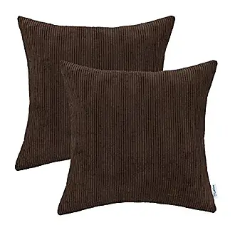 CaliTime Pack of 2 Comfy Throw Pillow Covers Cases for Couch Sofa Bed  Decoration Comfortable Supersoft Corduroy Corn Striped Both Sides 20 X 20  Inches